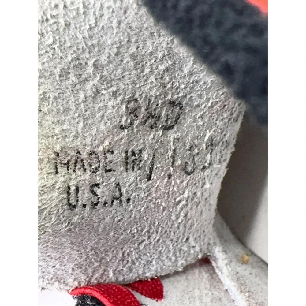 Vintage 80s Baby Deer x McKids Walking Shoes Infant Size 3 1/2 D Red Leather USA